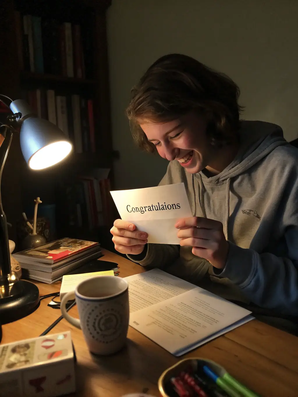 A person happily receiving a letter confirming their benefits approval, set in a bright and optimistic setting, representing the benefits application services.